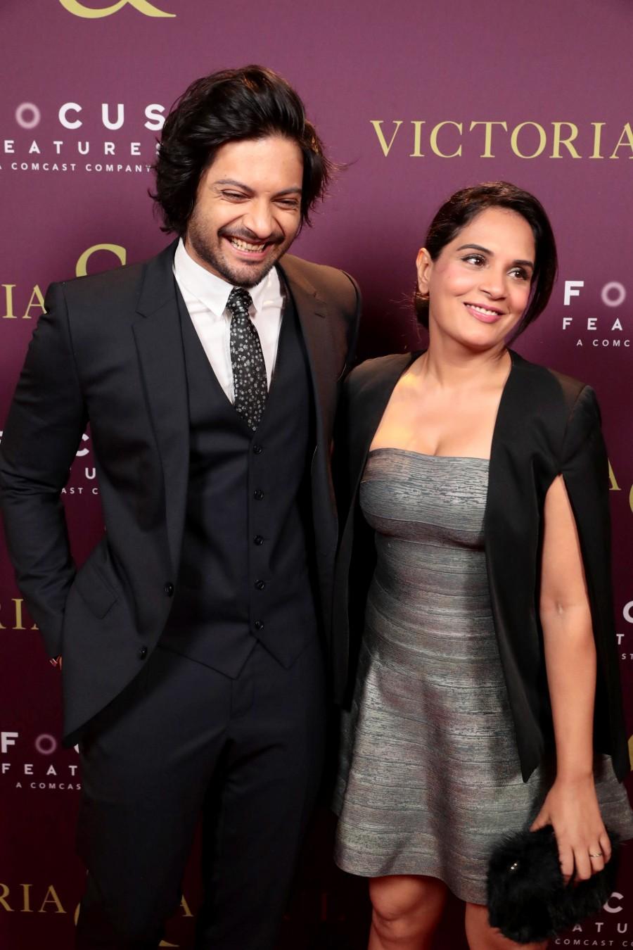 Last week Actor Ali Fazal has confirmed that he is dating his Fukrey co-star Richa Chadha and says he is in a very happy space of life. Richa, too, has confirmed to an entertainment website that she was the girl in Los Angeles with Ali last year, when he spoke of being with his girlfriend in LA. She said. “I was the girl in Los Angeles.” Richa Chadha and Ali Fazal,Richa Chadha,Ali Fazal,Victoria and Abdul,Los Angeles premiere of Victoria and Abdul