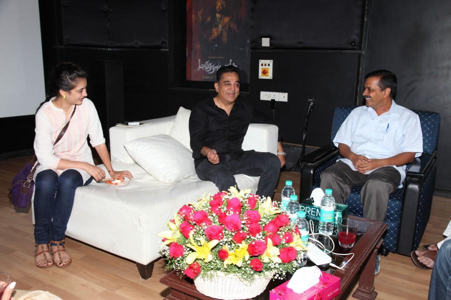 Delhi Chief Minister Arvind Kejriwal on Thursday urged movie actor Kamal Haasan to join politics. The Tamil icon said all those opposed to corruption -- the AAP leader included -- were his "relatives". Arvind Kejriwal,CM Arvind Kejriwal,Arvind Kejriwal meets Kamal Hassan,Kamal Hassan meets Arvind Kejriwal