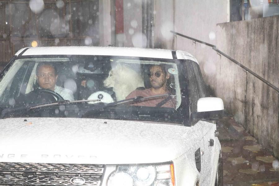 Actor Suniel Shetty's son Ahan spotted with his dog. Suniel Shetty,Suniel Shetty son,Ahan Shetty,Ahan Shetty spotted with his dog