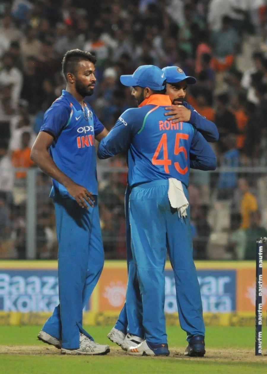Jadhav (24 from 24; 2*4, 1*6) went for his shots but fell to Coulter-Nile, who dealt another blow with the wicket of Kohli and India pegged back at 197/5. Eight balls later, the in-form Dhoni (5) followed suit. Hardik and Bhuvneshwar each got 20 runs to stretch the innings towards the end. Coulter-Nile (3/51) and Richardson (3/55) were the most successful Australian bowlers. Chinaman Kuldeep Yadav,Chinaman Kuldeep Yadav gets hat-trick,Chinaman Kuldeep Yadav hat-trick,Kuldeep gets hat-trick,India beat Australia in second ODI,India beat Australia