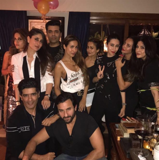 Kareena Kapoor celebrates her 37th Birthday with Saif Ali Khan, Karan Johar, Malaika Arora Khan, Karisma Kapoor, Amrita Arora. Saif Ali Khan,Karan Johar,Malaika Arora,Kareena Kapoor,Kareena Kapoor celebrates her 37th Birthday,Kareena Kapoor 37th Birthday,Kareena Kapoor Birthday celebration,Kareena Kapoor Birthday celebration pics,Kareena Kapoor Birthday celebration images,Kareena