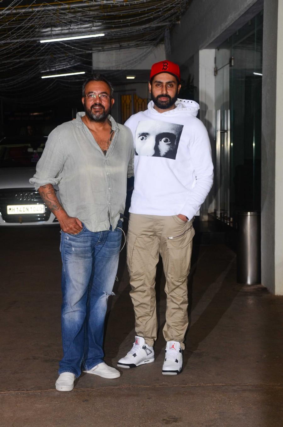 Bollywood actor Abhishek Bachchan spotted at Haseena special screening at Sunny Super Sound. Abhishek Bachchan,actor Abhishek Bachchan,Haseena special screening,Haseena,Abhishek Bachchan at Haseena special screening