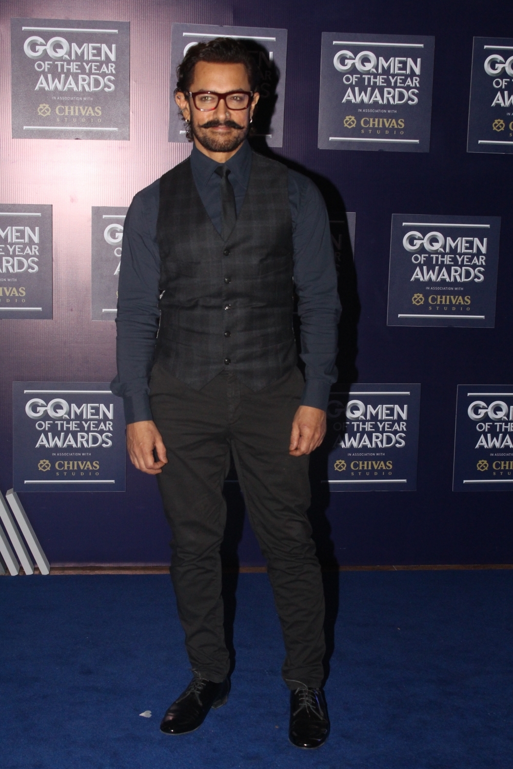 Actor Aamir Khan on the red carpet of "GQ Men Of The Year Awards" 2017 in Mumbai on Sept 22, 2017. Aamir Khan,Ranveer Singh,Hasan Minhaj,GQ Men of the Year Awards,GQ Men of the Year Awards 2017