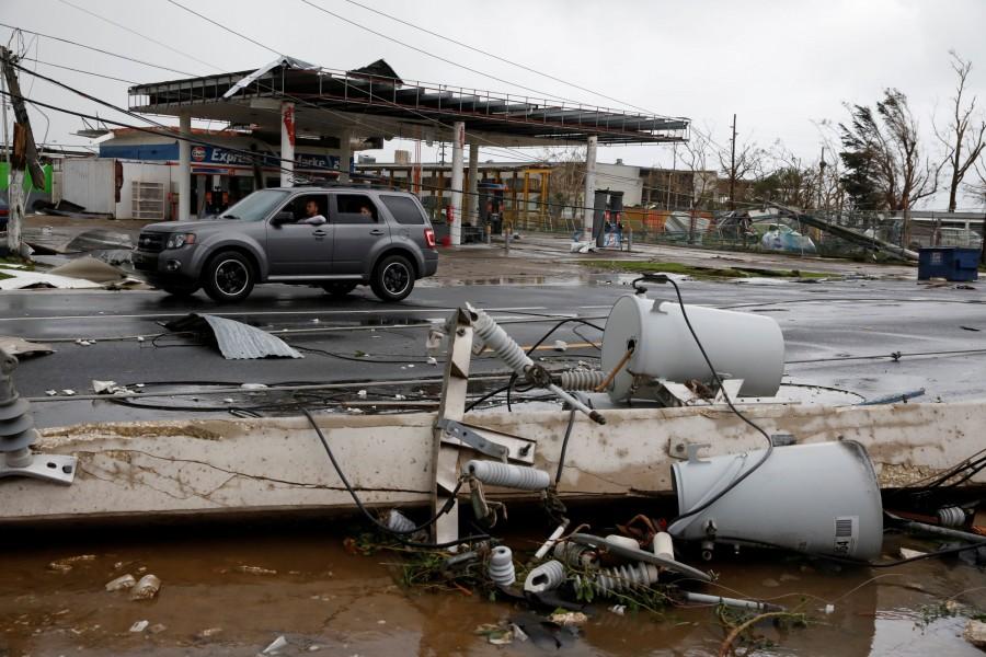 Damaged electrical installations are seen in Guayama, Puerto Rico. Hurricane Maria,Hurricane Maria in Puerto Rico,Hurricane Maria slams Puerto Rico,U.S. territory