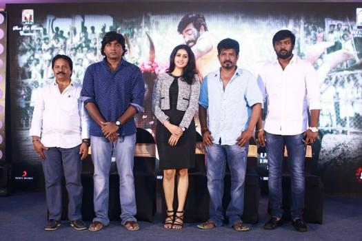 Tamil movie Karuppan Team Meet held at Chennai. Celebs like Actor Vijay Sethupathi, Actress Tanya, Director R Panneerselvam, Producer AM Rathnam, Picture Box Company Alexander at the event.