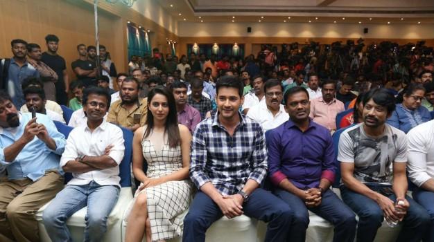 Spyder Movie Press Meet at Chennai. Celebs like Mahesh Babu, Rakul Preet Singh, AR Murugadoss, SJ Surya, Bharath and others graced at the event.