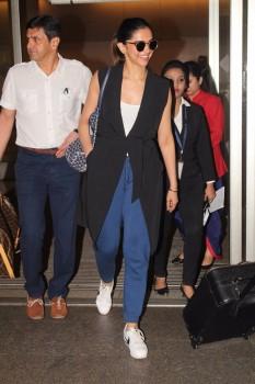 Padmavati actress Deepika Padukone snapped at airport.