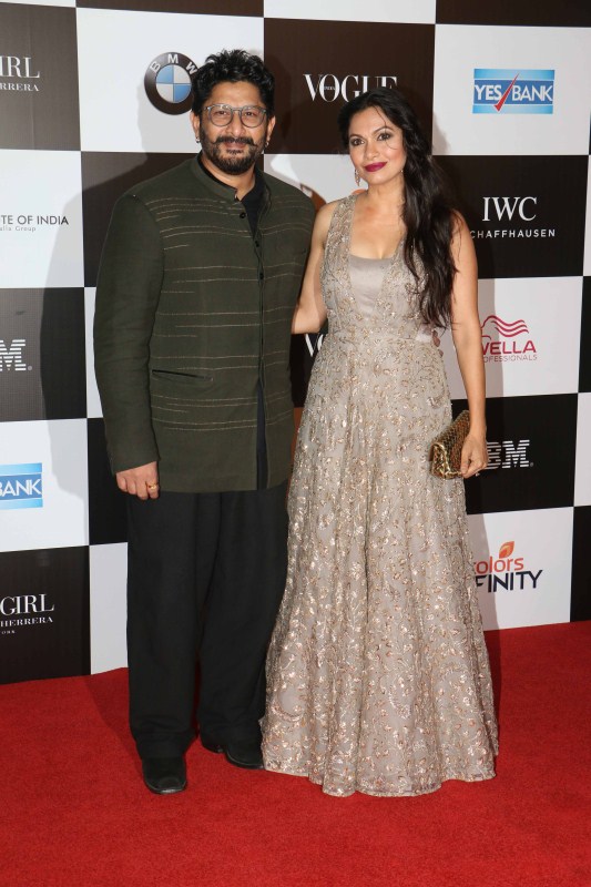 Actor Arshad Warsi with his wife Maria Goretti snapped at Vogue Women of the Year 2017. Arshad Warsi with wife Maria Goretti,Arshad Warsi,Maria Goretti,Vogue Women of the Year 2017,Celebs at Vogue Women of the Year 2017