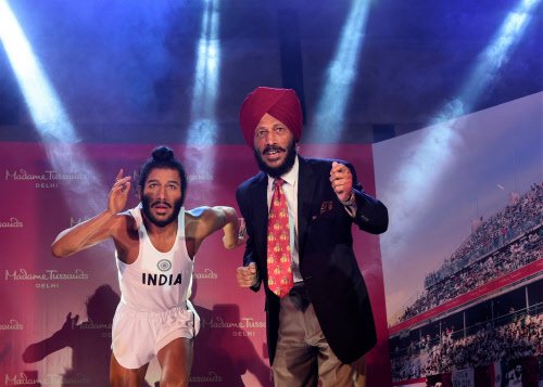"Madame Tussauds is renowned all over the world for immortalising icons from every sphere giving their fans the opportunity to be with them and experience a magical world of entertainment. Milkha Singh's figure will inspire our guests as he is one of the loved sports stars of our country," Milkha Singh unveils wax figure,Milkha Singh wax figure,Milkha Singh,Flying Sikh,Milkha Singh wax statue,Madame Tussauds