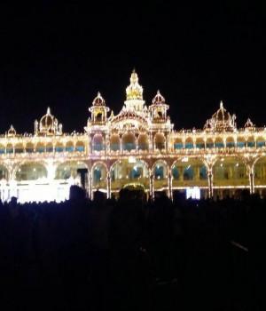 Check out Stunning images of Mysuru Palace lights up for Dasara Festival.