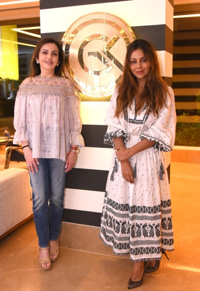 Nita Ambani at Gauri Khan's design store. Nita Ambani,Gauri Khan's design store,Shah Rukh Khan and AbRam,Shah Rukh Khan,AbRam,Shah Rukh Khan with AbRam