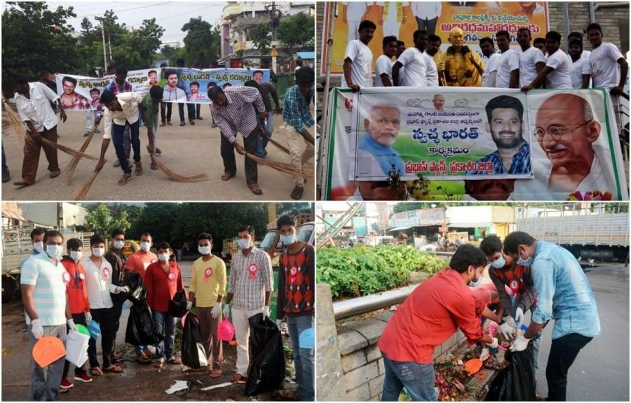 The Baahubali of hearts, Actor Prabhas had shared a message on his Facebook page a few days ago, ahead of Gandhi Jayanti, expressing his fondness for the Swachh Bharat Campaign and how even his fans should take it up if they share the fondness with him. Known to have massive & crazy fan following across the country, people turned up in huge numbers to support their favorite Baahubali star and help make this country a Cleaner & Greener place to live in, as wished by him. Prabhas,actor Prabhas,Rebel star Prabhas,Saaho,Swachh Bharat message