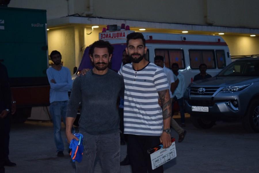 Two of India's most rare personalities Aamir Khan and Virat Kohli came together for a Diwali special chat show today. The Dangal star had specially flown from Singapore to shoot this special chat show, with Virat Kohli a first for the duo. Both the luminaries had a gala time with each other while shooting for the festive special episode. Aamir Khan and Virat Kohli,Aamir Khan,Virat Kohli,Secret Superstar,Secret Superstar promotion,Secret Superstar movie promotion,Virat Kohli promotes Secret Superstar,Aamir Khan promotes Secret Superstar