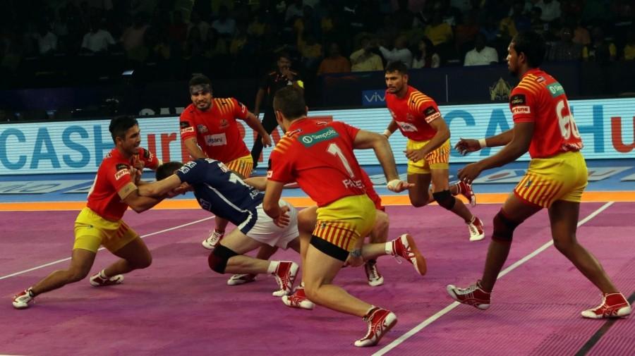 Gujarat are top of the table in Zone A with 67 points from 18 matches. Delhi are rooted at the bottom of the table with 31 points after 19 matches. Gujarat made a blistering start and led 4-1 in the fourth minute with Sachin scoring two raid points. Delhi forced a super tackle in the sixth minute to trail 3-9. In the next minute Gujarat inflicted an all out to lead 12-3. Pro Kabaddi League 2017,Gujarat Fortunegiants thrash Dabang Delhi,Gujarat Fortunegiants beats Dabang Delhi,Gujarat Fortunegiants,Dabang Delhi,PKL 2017