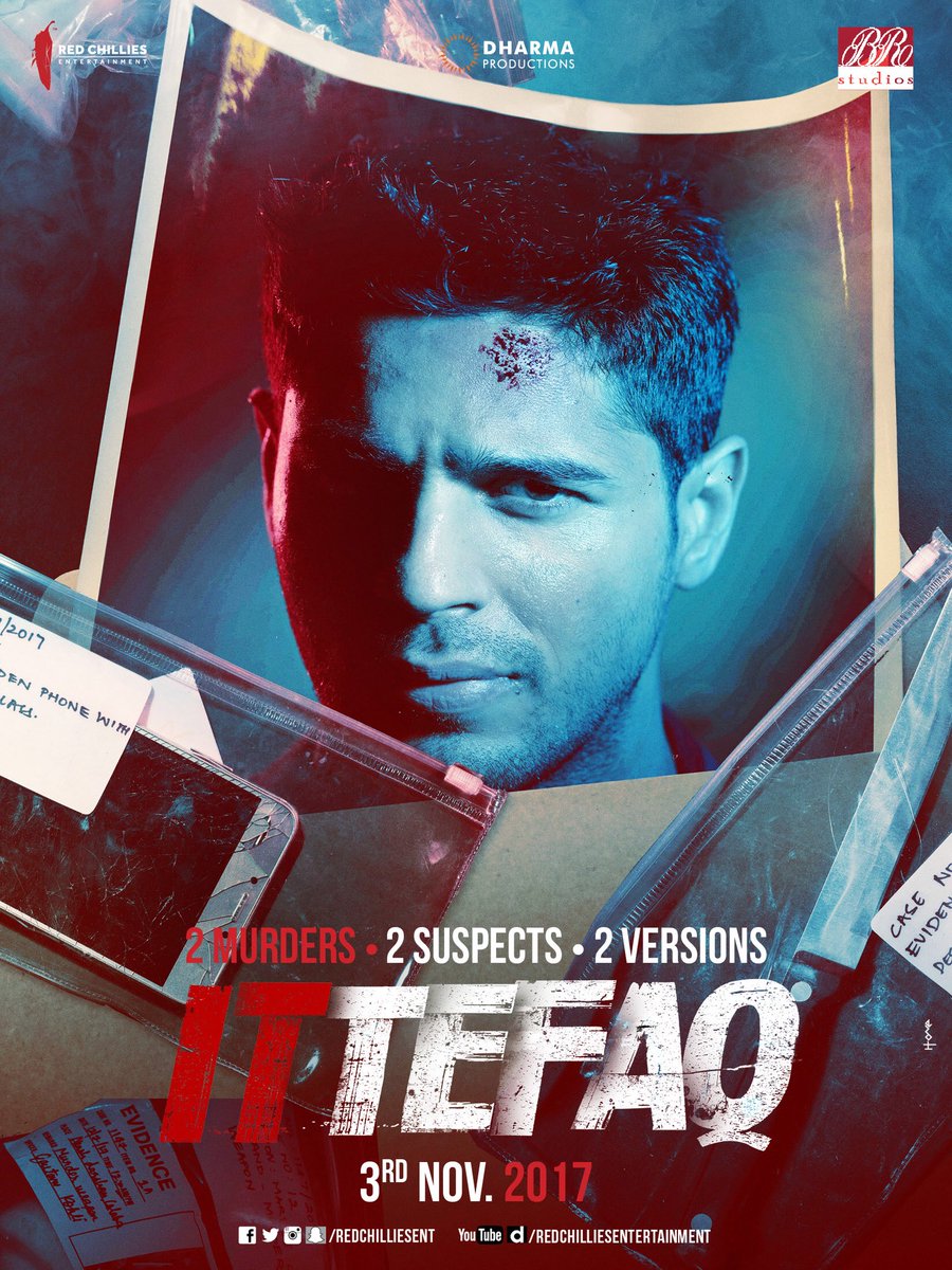 Starring Sidharth Malhotra, Sonakshi Sinha, Akshaye Khanna in the lead role. Sidharth Malhotra,Sonakshi Sinha,Akshaye Khanna,Ittefaq movie poster,Ittefaq poster,Ittefaq first look,Ittefaq first look poster