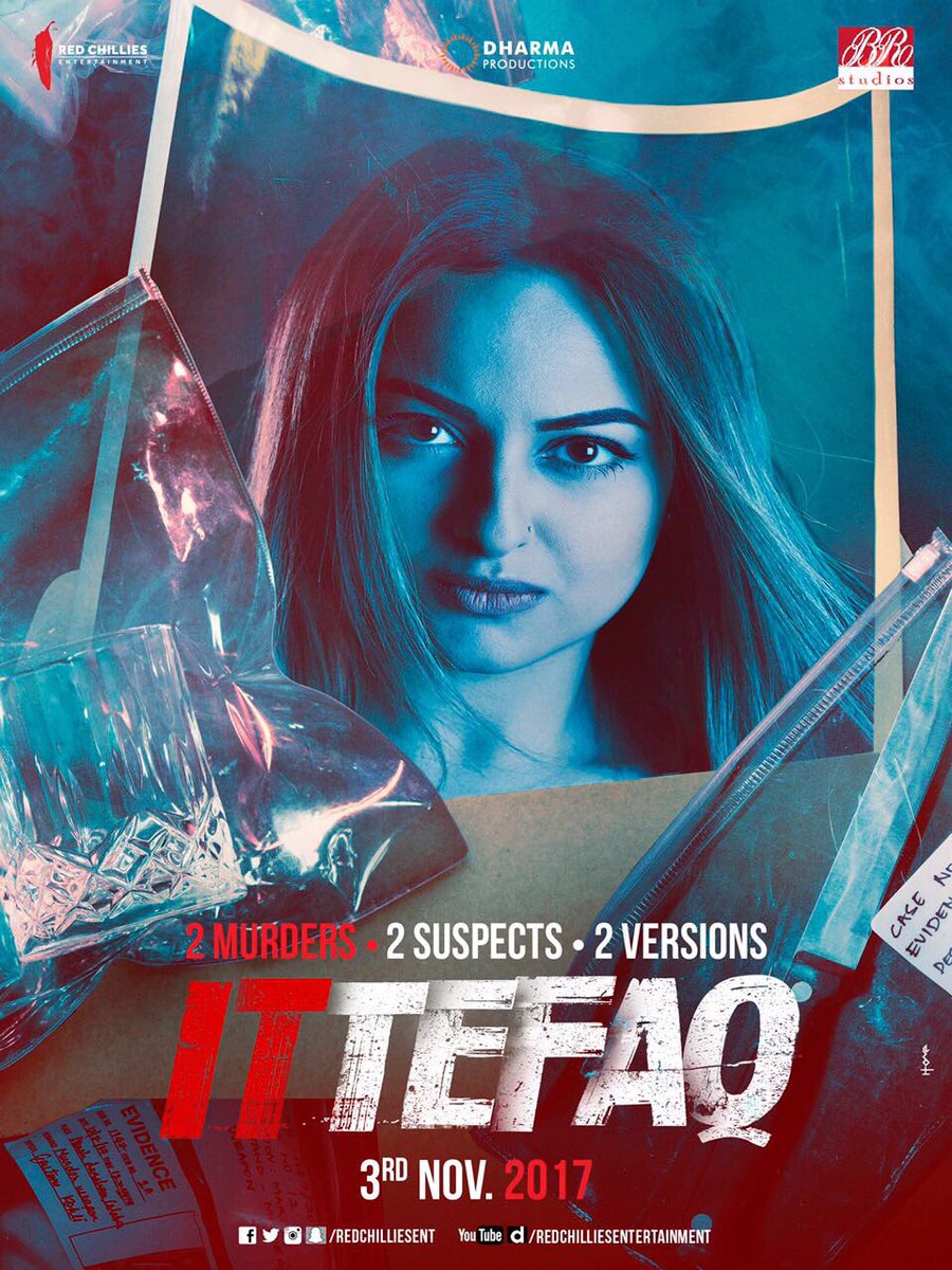 While Kimberly Louisa Mcbeath, Parul Gulati, Sushant Singh appear in the supporting role. Sidharth Malhotra,Sonakshi Sinha,Akshaye Khanna,Ittefaq movie poster,Ittefaq poster,Ittefaq first look,Ittefaq first look poster