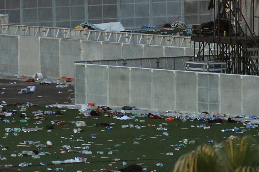 Personal belongings lay tossed aside on the fair grounds following the mass shooing at the Route 91 Harvest Country Music Festival on the Las Vegas Strip in Las Vegas, Nevada, U.S., October 3, 2017. Las Vegas shooting aftermath,Las Vegas aftermath,Las Vegas shooting,Las Vegas,Aftermath in Las Vegas,Las Vegas in Aftermath