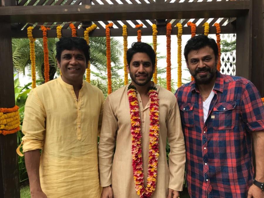 Akkineni Nagarjuna and Daggubati Venkatesh at Naga Chaitanya and Samantha Wedding. Nagarjuna,actor Nagarjuna,Akkineni Nagarjuna,Venkatesh,Naga Chaitanya,Samantha,Naga Chaitanya and Samantha,Naga Chaitanya and Samantha wedding,Naga Chaitanya and Samantha Ruth Prabhu,Samantha Ruth Prabhu,Naga Chaitanya and Samantha marriage