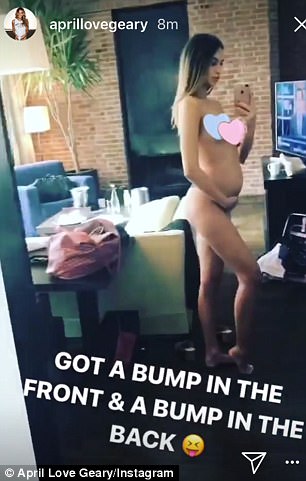 Pregnant April Love Geary shows off her tiny baby bump. Pregnant April Love Geary,April Love Geary,April Love Geary poses in underwear,April Love Geary baby bump,April Love Geary in underwear