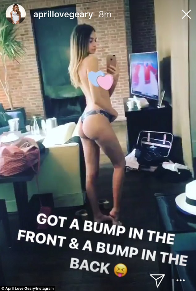 Pregnant April Love Geary, 22, shows off her baby bump. Pregnant April Love Geary,April Love Geary,April Love Geary poses in underwear,April Love Geary baby bump,April Love Geary in underwear
