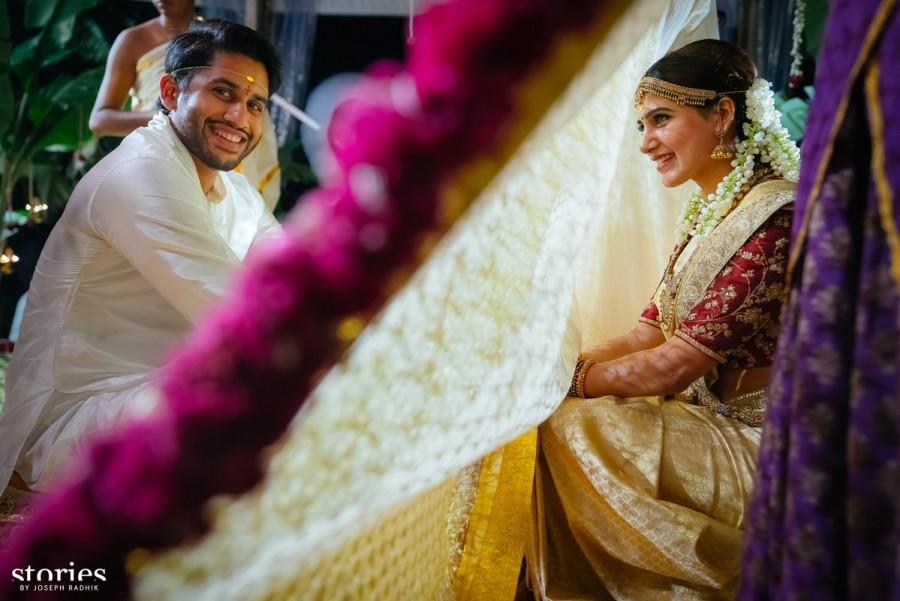 For the wedding ceremony, Samantha wore a special sari that was owned by Chaitanya's grandmother; D. Rajeswari, wife of popular producer D. Ramanaidu. Designer Kresha Bajaj added her touch to the sari. Naga Chaitanya,Samantha Ruth Prabhu,Samantha,naga,chaisam,chaisam wedding,samantha wedding,samantha ruth prabhu wedding,naga wedding,naga chaitanya wedding,naga samantha,samantha naga