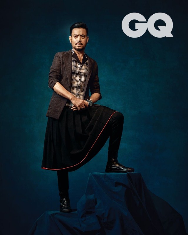 Shot by Tarun Khiwal in designer clothing, Irrfan Khan surely does believe in breaking stereotypes whether it comes to choosing cinema or fashion. Irrfan Khan,actor Irrfan Khan,Irrfan Khan on GQ magazine shoot,GQ magazine shoot,Qareeb Qareeb