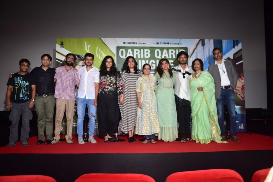 The trailer of the quirky tale of love starring the Hindi Medium star Irrfan Khan and the South Indian star Parvathy titled 'Qarib Qarib Singlle' released on Friday at an event in Mumbai and has got everyone intrigued into the unusual tale of contemporary online dating. Irrfan Khan and Parvathy,Irrfan Khan,Parvathy,Qarib Qarib Singlle,Qarib Qarib Singlle trailer launch,Qarib Qarib Singlle trailer,Qarib Qarib Singlle trailer launch pics,Qarib Qarib Singlle trailer launch images,Qarib Qarib Singlle trailer launch stills,Qa