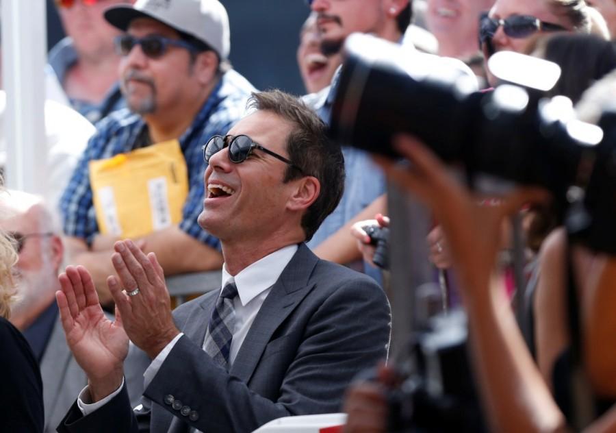 Eric McCormack attends the unveiling of the star for actor Debra Messing. Debra Messing,Debra Lynn Messing,actress Debra Messing,Debra Messing gets Hollywood Walk of Fame,Hollywood Walk of Fame