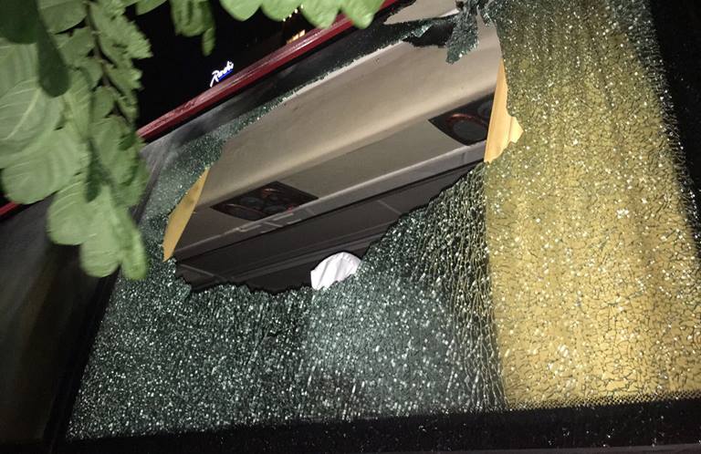 "Pretty scary having a rock thrown through the team bus window on the way back to the hotel!!" Australian batsman Aaron Finch wrote on Twitter, posting a picture of the broken window of the bus. India vs Australia,2nd T20I,rock thrown,Australian team bus,aaron finch,Twitter,attack,miscreant,guwahati,Australia bus attack