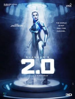 Actress Amy Jackson's first look from Shankar sci-fi extravaganza movie. The film, which will be released in Telugu and Hindi, also stars Akshay Kumar as the antagonist, Amy Jackson, Sudhanshu Pandey and Adil Hussain.