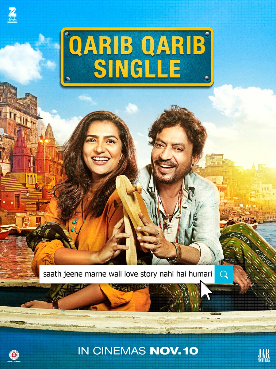 'Qarib Qarib Singlle' is set to be a quirky contemporary love story where Irrfan is all set to play the role of a lover boy for the first time. Irrfan Khan,Qarib Qarib Singlle teaser posters,Qarib Qarib Singlle,Qarib Qarib Singlle teaser,Qarib Qarib Singlle movie teaser,Parvathy