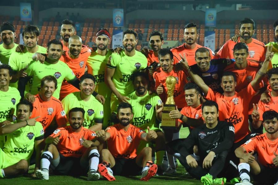 Virat Kohli’s All Heart thrash All Stars led by Bollywood actor Ranbir Kapoor in a charity football match, Celebrity Clasico at the Mumbai. Virat Kohli,All Hearts thrash All Stars,All Hearts beats All Stars,All Hearts,All Stars,Ranbir Kapoor