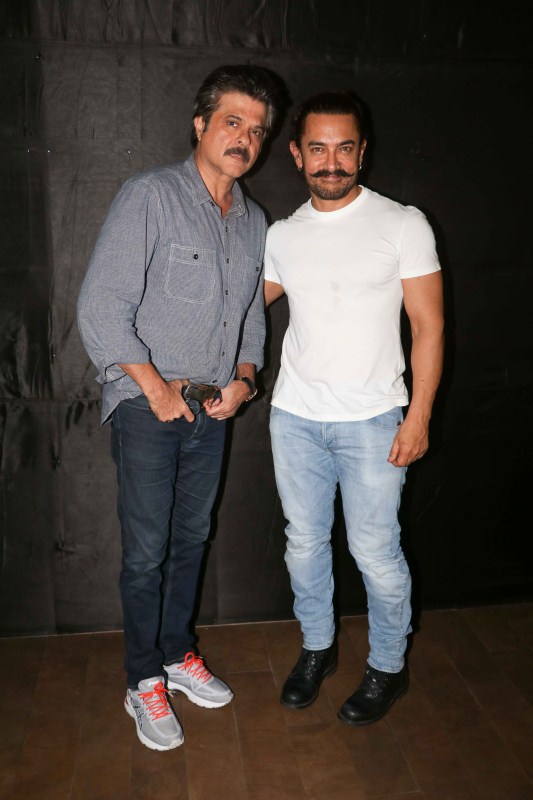 Anil Kapoor, Aamir Khan at Secret Superstar special screening. Sachin Tendulkar,Anil Kapoor,Aamir Khan,Secret Superstar,Secret Superstar special screening,Secret Superstar special screening pics,Secret Superstar special screening images,Secret Superstar special screening stills,Secret Superstar special screening pict