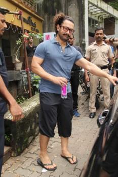 Actor Aamir Khan spotted at Thai Spa at Bandra.