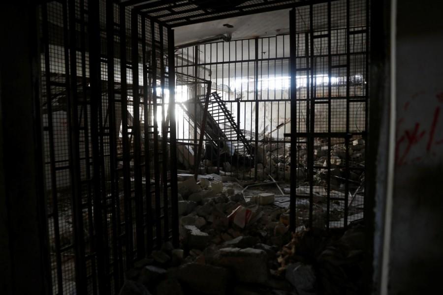 A view of a jail cell of the Islamic State militants under the stadium in Raqqa. Islamic State bunker,Islamic State,Raqqa,Syrian Democratic Forces,Syrian Democratic Forces (SDF),Islamic State militants