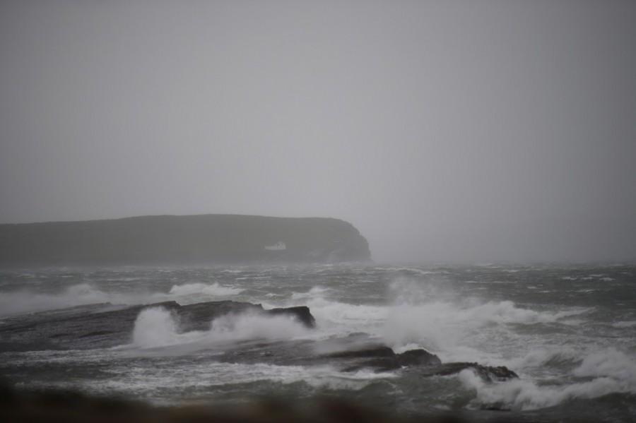 Storm Ophelia whips up the sea as it makes landfall along County Clare peninsula of Loop Head, Ireland. Storm Ophelia,Tropical Storm Ophelia,Tropical Storm Ophelia hits Ireland,Tropical Storm Ophelia hits UK