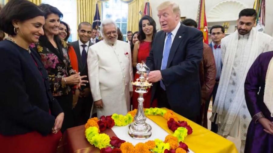 "Today, I was deeply honoured to be joined by so many administration officials and leaders of the Indian-American community -- to celebrate Diwali -- the Hindu Festival of Lights," he said in a message posted on his Facebook page. US President Donald Trump,Donald Trump,Donald Trump celebrates first Diwali,Donald Trump celebrates Diwali,Donald Trump celebrates Diwali in White House,Indian American