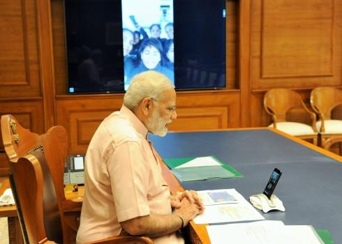 Prime Minister Narendra Modi on Thursday conveyed Diwali greetings to the crew of Indian Naval Sailing Vessel (INSV) Tarini, currently on a mission to circumnavigate the globe. Modi also communicated with the crew through video call and wished them a 