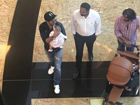 Malayalam actor Dulquer Salmaan was recently spotted with his little daughter Maryam Ameerah Salmaan.