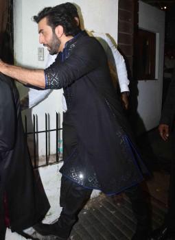 Ranbir Kapoor spotted at Aamir Khan's Diwali Party.