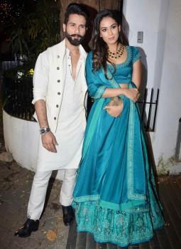 Shahid Kapoor and Mira Rajput spotted at Aamir Khan's Diwali Party.