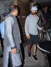 Actor Shahid Kapoor, Ashutosh Gowariker spotted at Amir Khan's house.