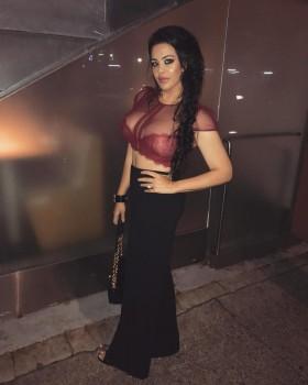 Bollywood actor Sanjay Dutt's daughter Trishala Dutt sets pulses racing in a crochet maroon crop top.