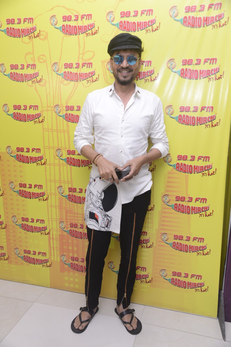 Bollywood Actor Irrfan Khan promotes his upcoming movie Qarib Qarib Singlle at Radio Mirchi in Mumbai. Irrfan Khan,actor Irrfan Khan,Irrfan Khan promotes Qarib Qarib Singlle,Qarib Qarib Singlle,Qarib Qarib Singlle promotion,Qarib Qarib Singlle movie promotion