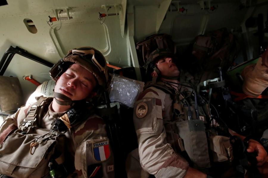 French soldiers patrol in an armoured vehicle during the regional anti-insurgent Operation Barkhane in Tassiga, Mali. French forces,French forces fight,Mali,Islamist militants,Operation Barkhane