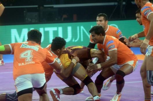 Pune will now face the winner of the second Eliminator between Haryana Steelers and Patna Pirates in the third Eliminator on Tuesday. Girish Ernak was rock solid at the back and scored seven tackle points whereas Deepak Niwas Hooda scored 10 raid points to lead their team to victory. UP Yoddha squandered a solid start 5-0 lead and despite Rishank Devadiga's 15 point effort, their campaign came to an end. The UP side were let down by their defence as they could score just eight tackle points whereas Pune's defence scored 17 tackle points. UP made a strong start as Nitin Tomar and Rishank scored raid points to give their team a 5-0 lead after three minutes.