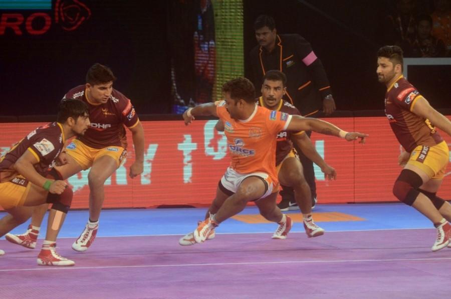UP came back strongly as they trailed by just three points in the 35th minute. There was more twist left in the last five minutes as Pune led 34-33 after 36 minutes but UP were very much in the game. Suresh Kumar made a successful raid in the 37th minute to give Pune a 36-33 lead before extending it further to 39-38. With less than 40 seconds to go, Pune scored a tackle point to seal their spot in the third Eliminator. Pro Kabaddi League 2017,Puneri Paltan,UP Yoddha,Puneri Paltan beats UP Yoddha,Pro Kabaddi League Season 5