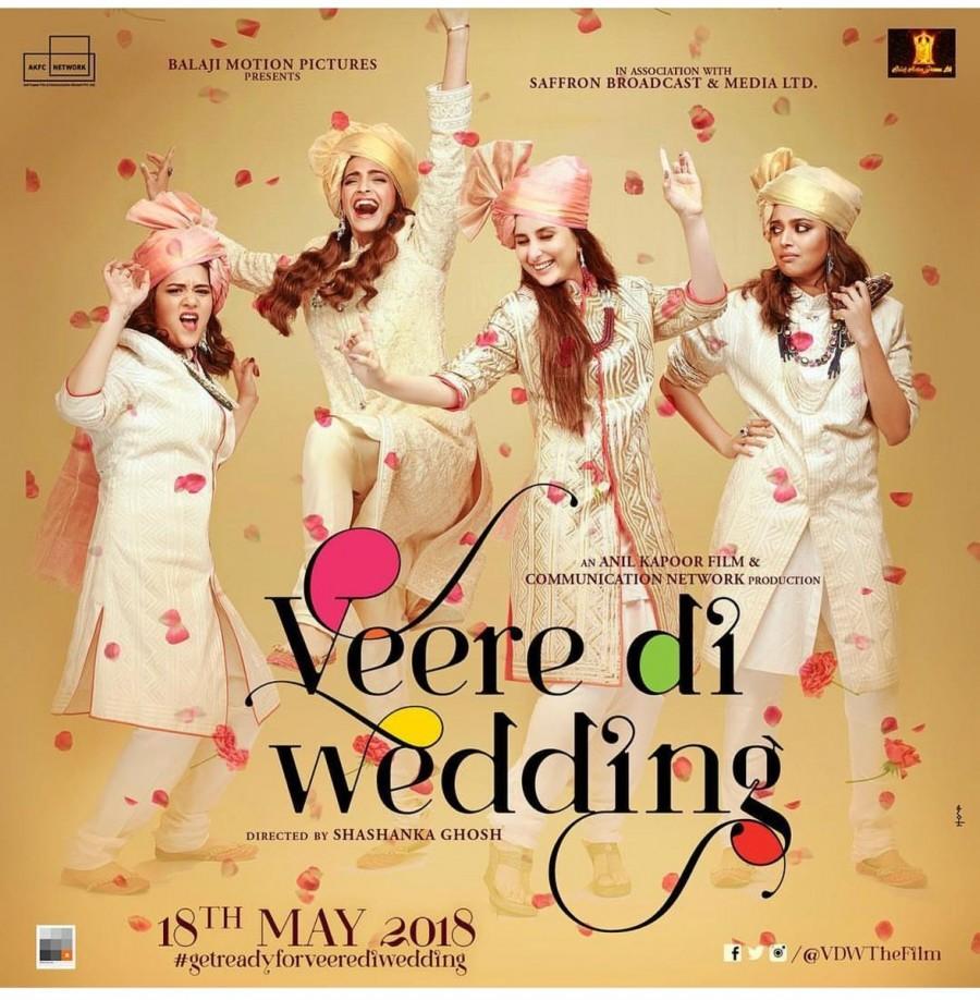 Kareena Kapoor, Sonama Kapoor, Swara Bhaskar & Shikha Talsania's Veere Di Wedding first look poster is here. Directed by Shashanka Ghosh and written by Mehul Suri and Nidhi Mehra, "Veere Di Wedding" will have a 2018 release. Kareena Kapoor,Sonama Kapoor,Swara Bhaskar,Shikha Talsania,Veere Di Wedding first look poster,Veere Di Wedding first look,Veere Di Wedding poster,Veere Di Wedding movie poster,Veere Di Wedding