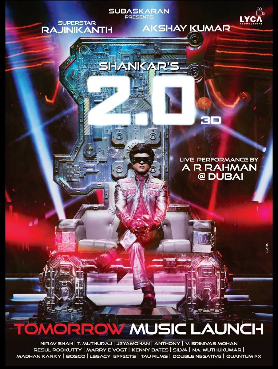 One day before of the epic 2.0 music launch in Dubai, the makers unveiled new poster featuring Superstar Rajinikanth as Chitti. Rajinikanth,Superstar Rajinikanth,Rajinikanth returns as Chitti,Chitti,2.0 new poster,2.0 poster,2.0 movie poster,2.0 audio,2.0 audio launch,2.0 audio launch pics,2.0 audio launch images,2.0 audio launch stills,2.0 audio launch pictures,2.0 audio launch p