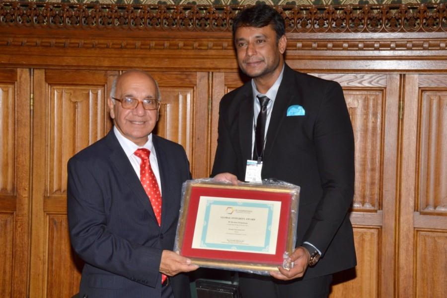 Challenging star Darshan is the first south indian actor to recieve global diversity award. Challenging star Darshan,Darshan,Challenging star,Darshan at British Parliament,British Parliament